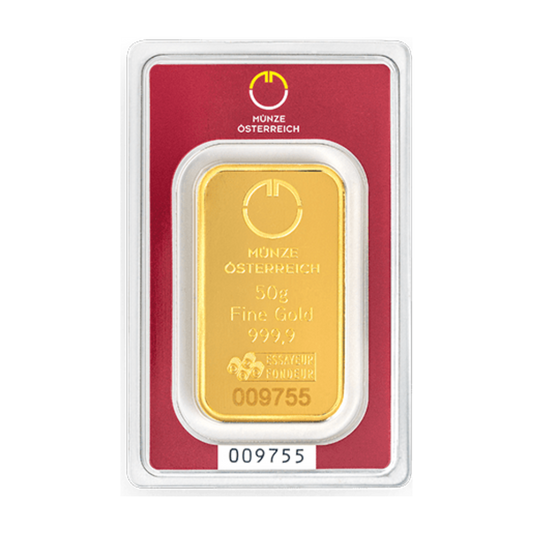 50g Münze Österreich zlatá investičná tehlička