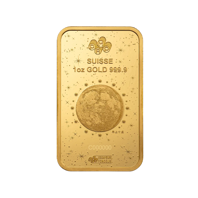 1 Unca (31,1 g) PAMP Lunárna Séria Rok Hada 2025 zlatá tehlička