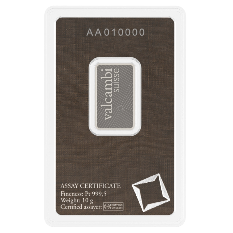 10g Valcambi platinová tehlička