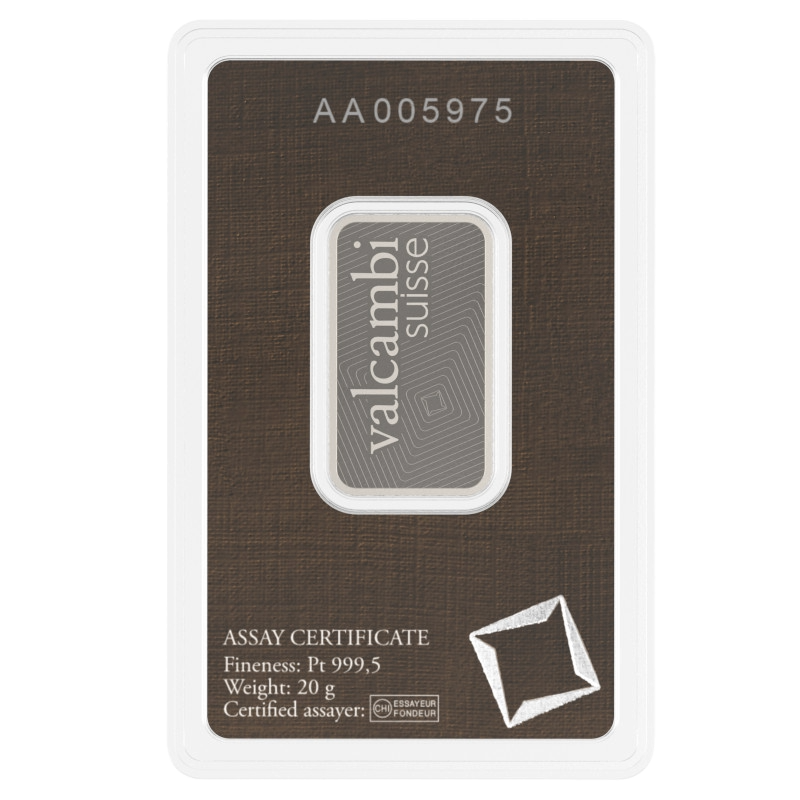 20g Valcambi platinová tehlička