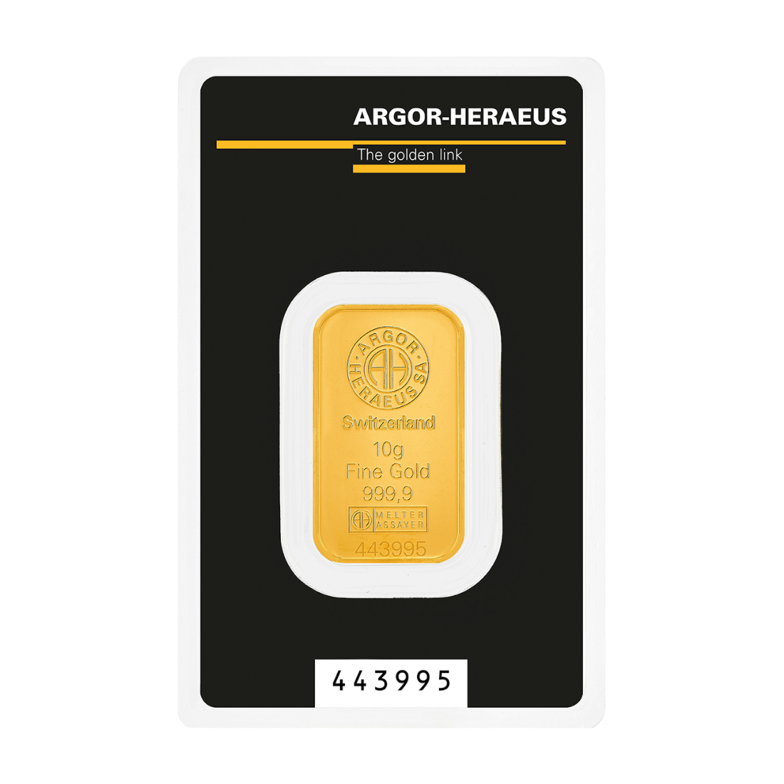 10g Argor Heraeus SA Švajčiarsko Kinebar Investičná zlatá tehlička (Úschova)