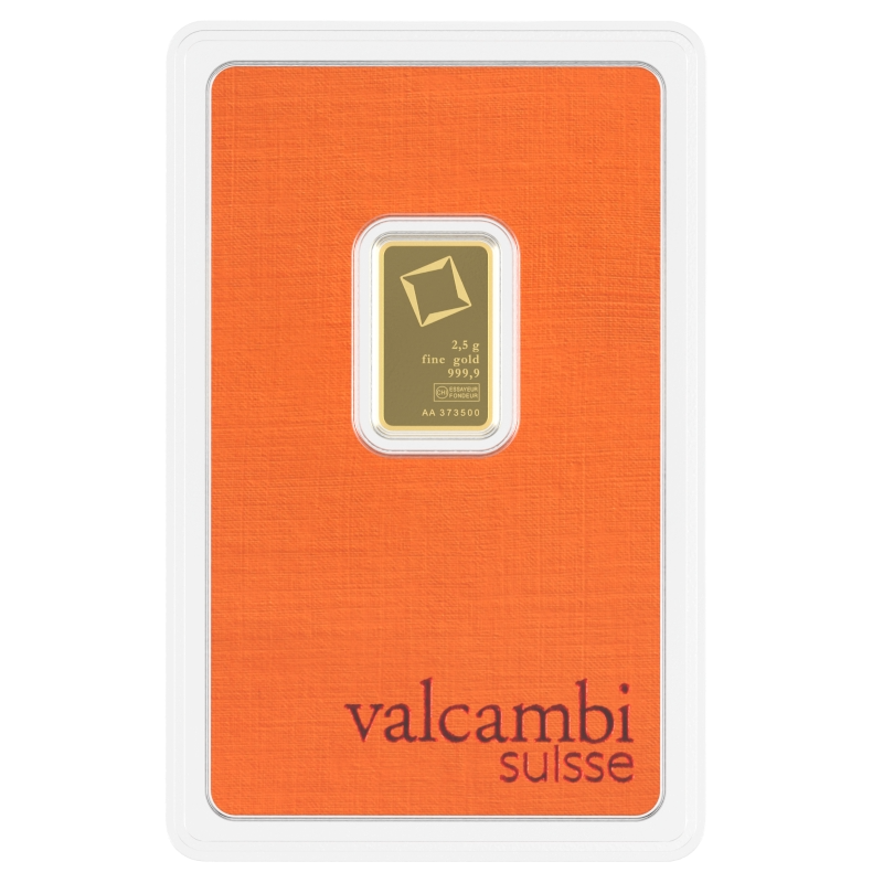 Valcambi 2.5g zlatá tehlička