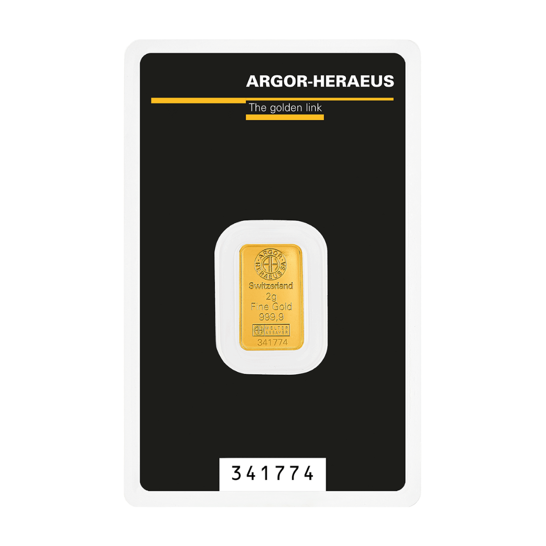 2g Argor Heraeus SA Švajčiarsko Kinebar Investičná zlatá tehlička (Úschova)