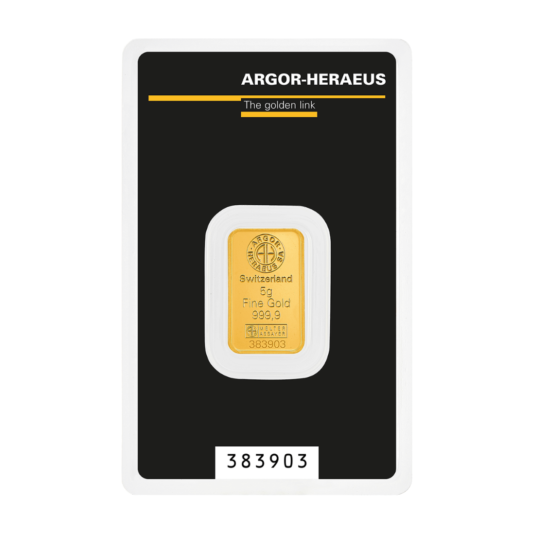5g Argor Heraeus SA Švajčiarsko Kinebar Investičná zlatá tehlička (Úschova)