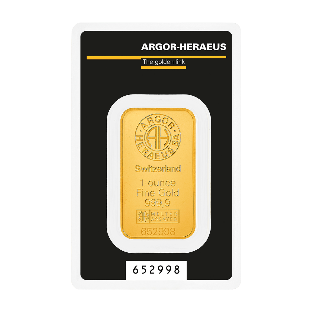 1 Unca (31,1 g) Argor Heraeus SA Švajčiarsko Kinebar Investičná zlatá tehlička