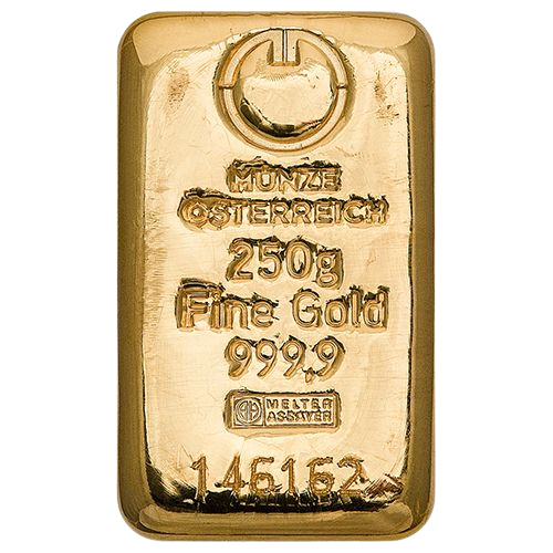 250g investičná zlatá tehlička Münze Österreich