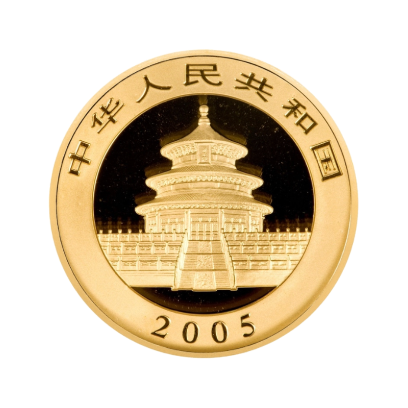 1 Unca (31,1g) Zlatá investičná minca Čínska Panda 2005