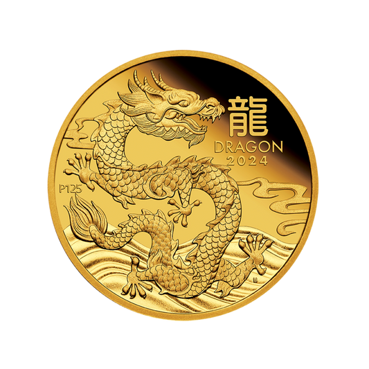10 Uncí Zlatá investičná minca Rok Draka Lunárna Séria 2024