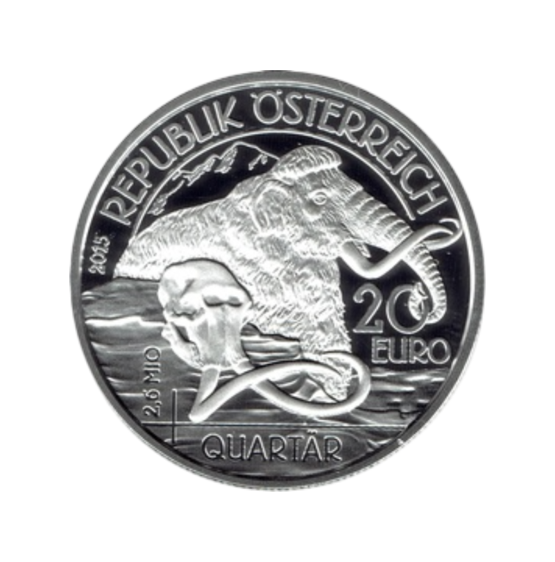 20 Euro Strieborná minca Kvartér – Život na Zemi