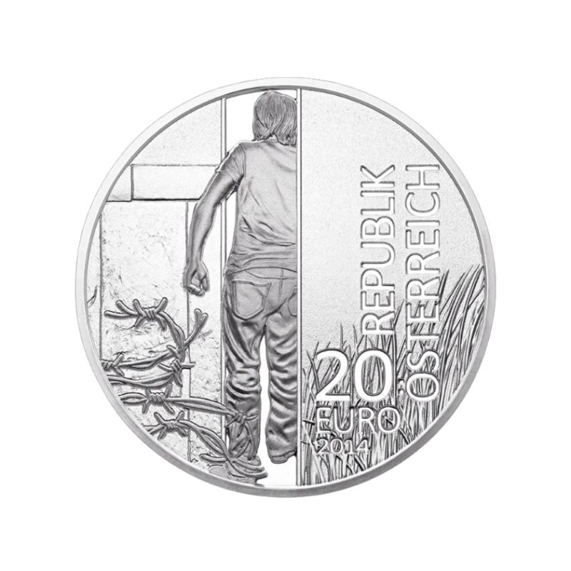 20 Euro Strieborná minca 25 rokov pádu Železnej opony