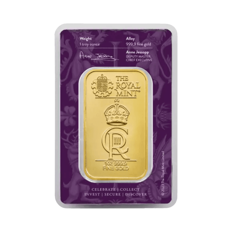 1 Unca (31,1 g) The Royal Celebration The Royal Mint Investičná zlatá tehlička