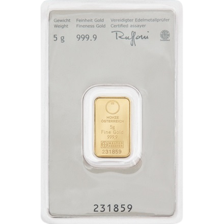 5g Münze Österreich zlatá investičná tehlička (Úschova)