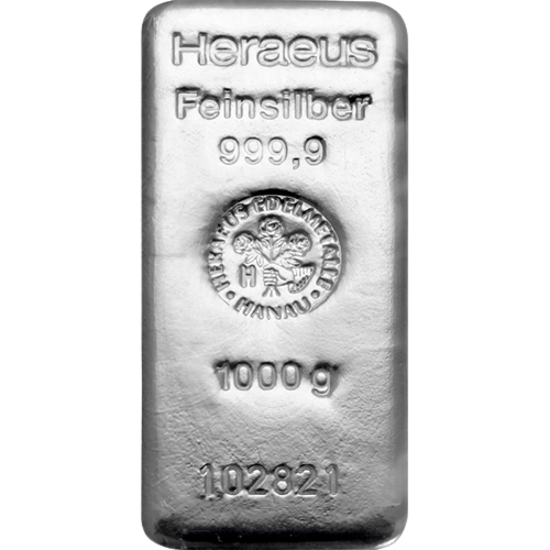 Strieborná investičná tehlička Heraeus 1kg