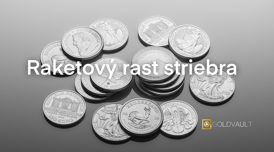 Cena striebra raketovo rastie, raketový rast striebra, investicne striebro