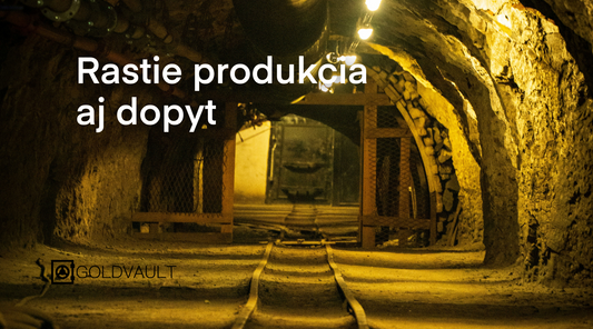 Produkcia zlata rastie, investicne zlato