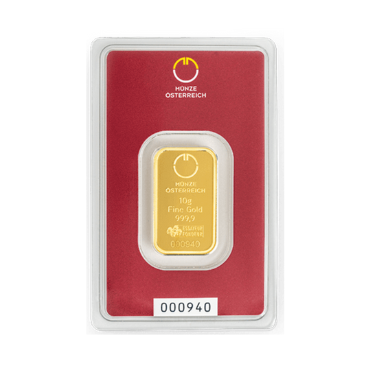 10g Münze Österreich zlatá investičná tehlička