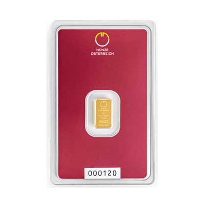 1g Münze Österreich zlatá investičná tehlička
