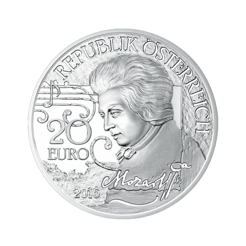 20 Euro Strieborná minca Mozart: Mýtus