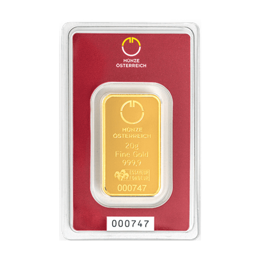 20g Münze Österreich zlatá investičná tehlička