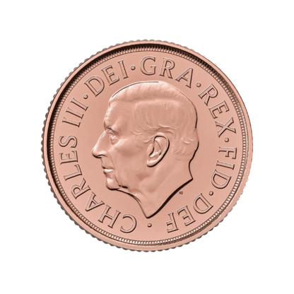 Zlatá investičná minca Sovereign 2025 - líce, The Royal Mint