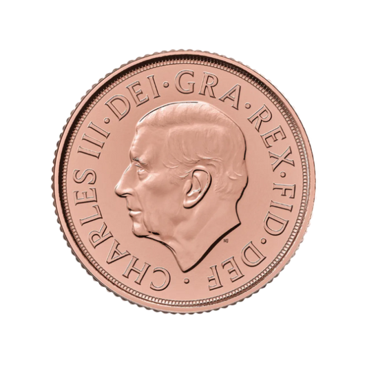 Zlatá investičná minca Sovereign 2025 - líce, The Royal Mint