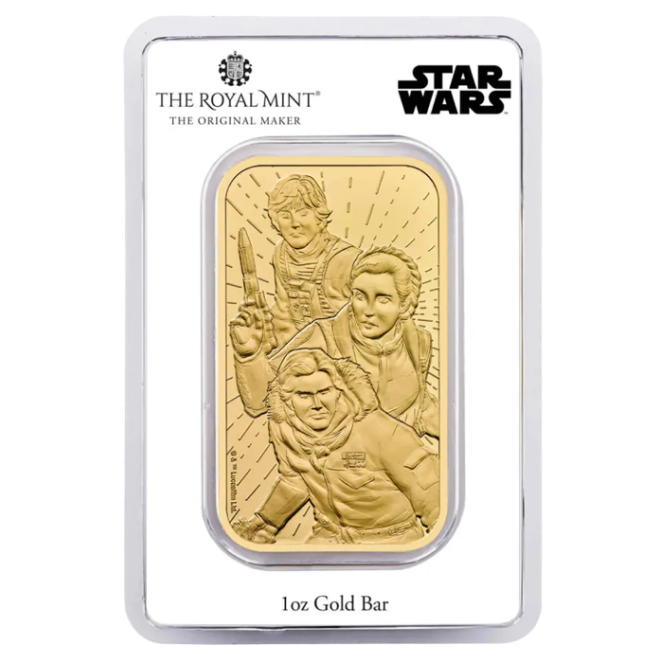 1 Unca (31,1 g) The Royal Mint Star Wars Investičná zlatá tehlička