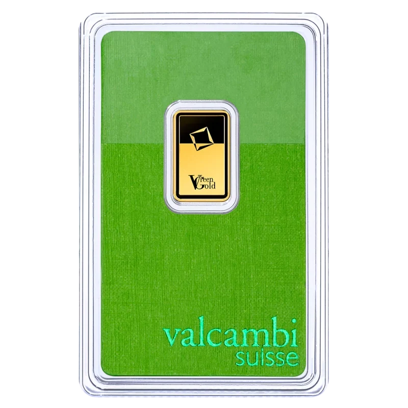 Valcambi 2.5g investičná zlatá tehlička Green Gold - líce