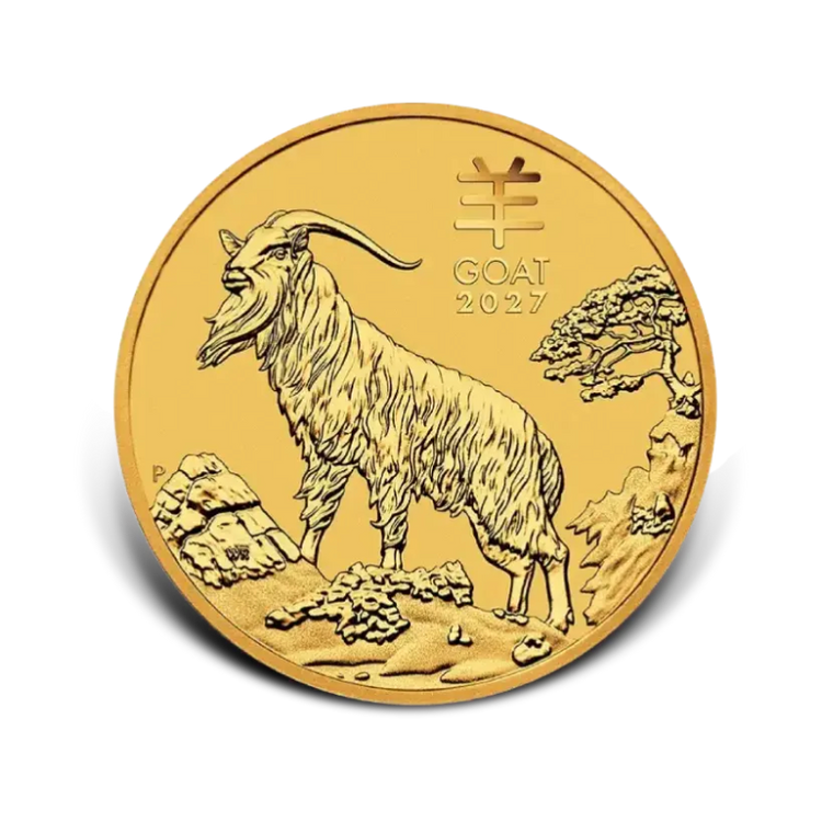 2 Unce Zlatá investičná minca Rok Kozy Lunárna Séria 2027