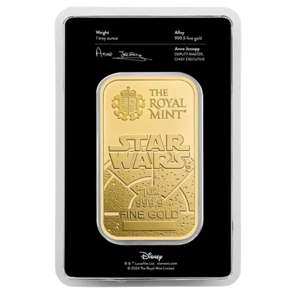 The Royal Mint Star Wars Dark Side 1 unca investičná zlatá tehlička - líce