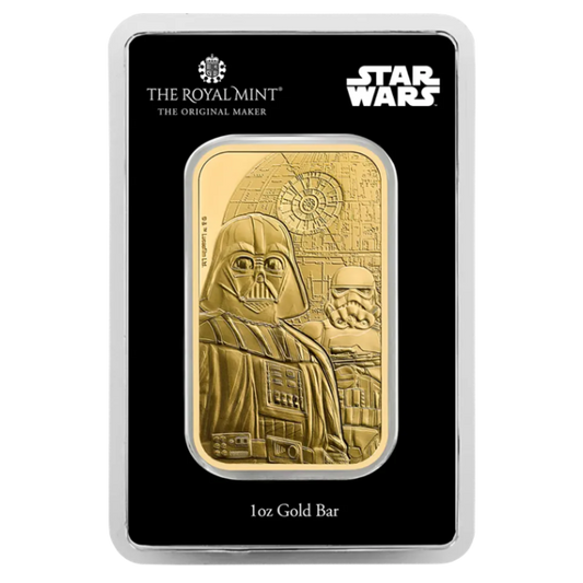 The Royal Mint Star Wars Dark Side 1 unca investičná zlatá tehlička - obal