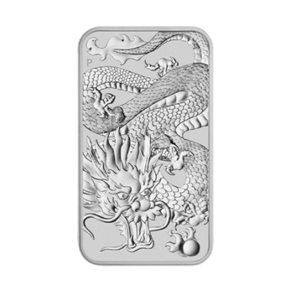 1 Unca (31,1g) Strieborná minca v tvare tehličky Rectangular Dragon 2022