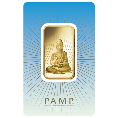 PAMP Buddha 1 unca investičná zlatá tehlička - líce