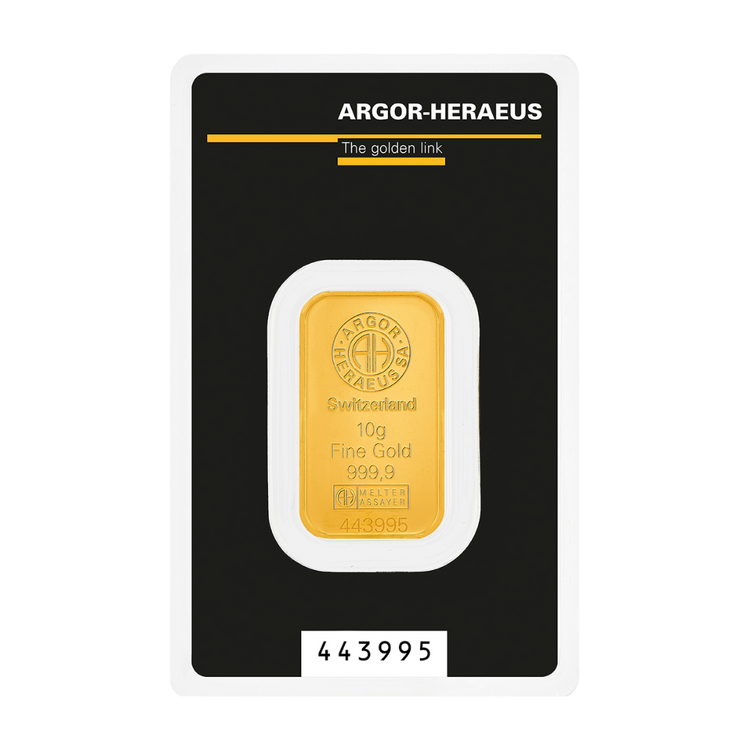 Argor Heraeus 10g zlatá tehlička