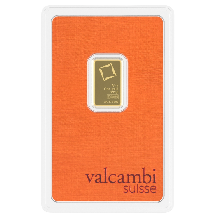 Valcambi 2.5g zlatá tehlička