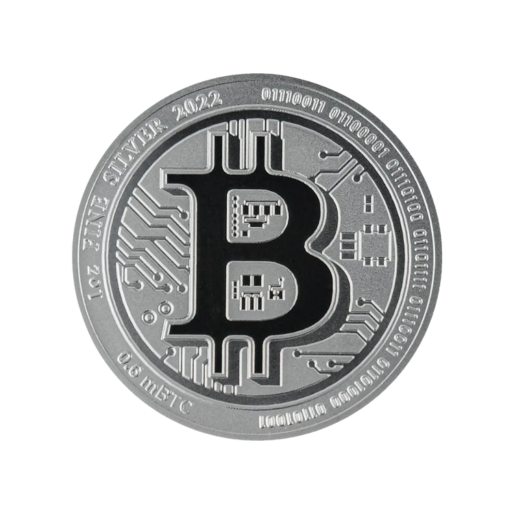 1 Unca (31,1g) Bitcoin Strieborná investičná minca