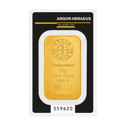 Argor Heraeus Kinebar 50g investičná zlatá tehlička - certifikát