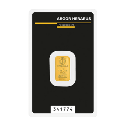 Argor Heraeus Kinebar 2g investičná zlatá tehlička - certifikát