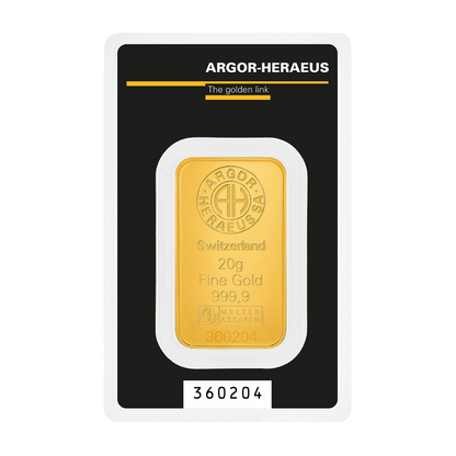 Argor Heraeus Kinebar 20g investičná zlatá tehlička - certifikát