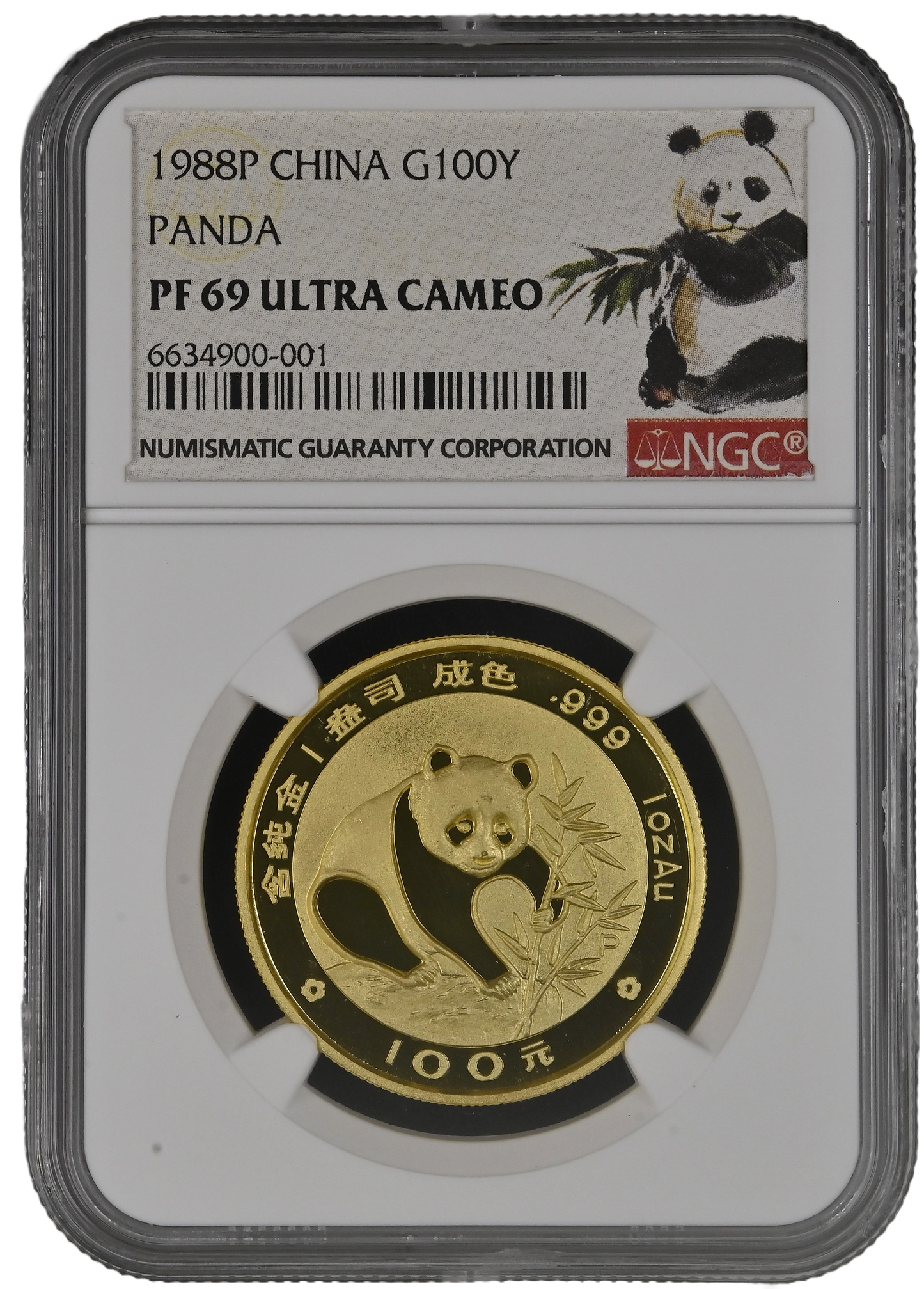 1 Unca (31,1g) Zlatá investičná minca Čínska Panda 1988