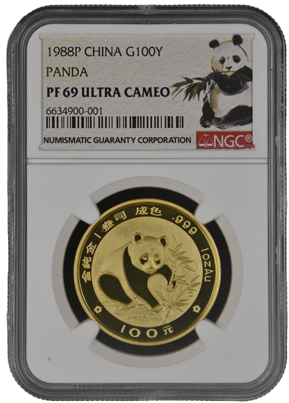 1 Unca (31,1g) Zlatá investičná minca Čínska Panda 1988