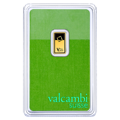 Valcambi 1g investičná zlatá tehlička Green Gold - líce