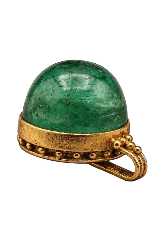 Ruský smaragd cabochon – 62,00 ct - Ural, Rusko - GLA certifikát