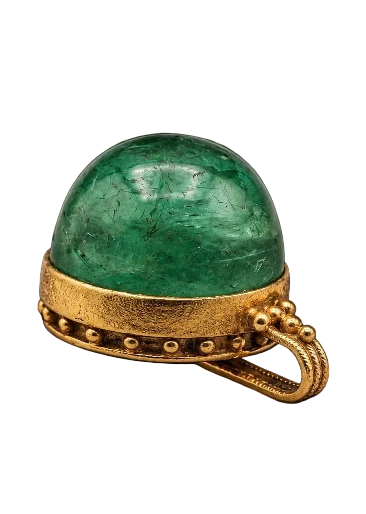 Ruský smaragd cabochon – 62,00 ct - Ural, Rusko - GLA certifikát