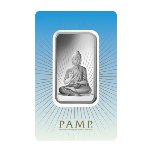 1 Unca (31,1 g) PAMP Buddha Investičná strieborná tehlička