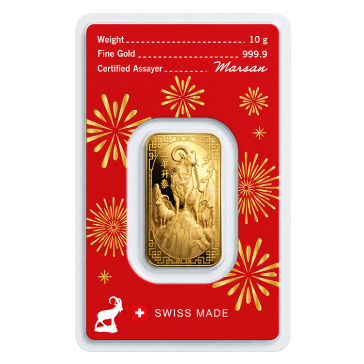 10g Argor Heraeus Rok Kozy 2027 Investičná zlatá tehlička