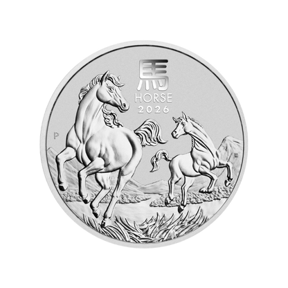 1 Unca (31,1g) Strieborná investičná minca Rok Kôňa Lunárna Séria 2026