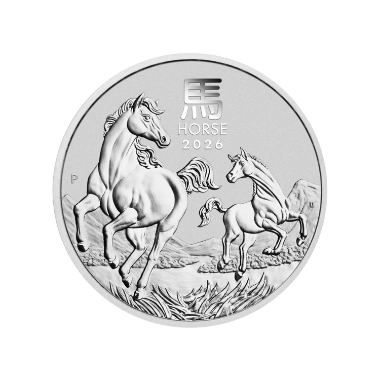1 Unca (31,1g) Strieborná investičná minca Rok Kôňa Lunárna Séria 2026
