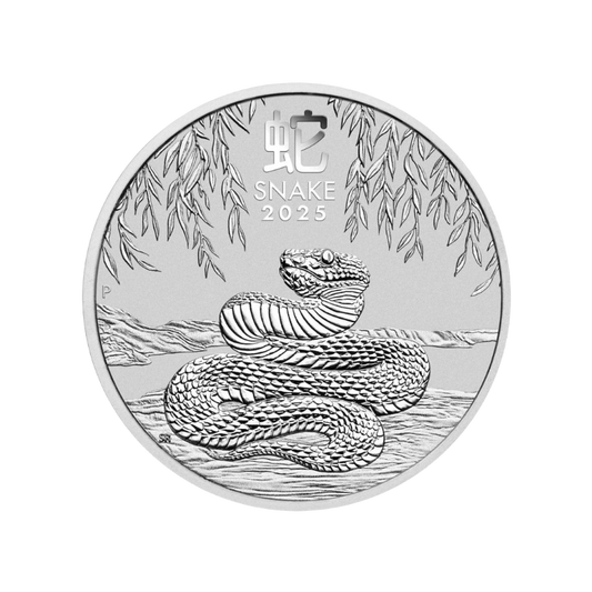 1 Unca (31,1g) Strieborná investičná minca Rok Hada Lunárna Séria 2025