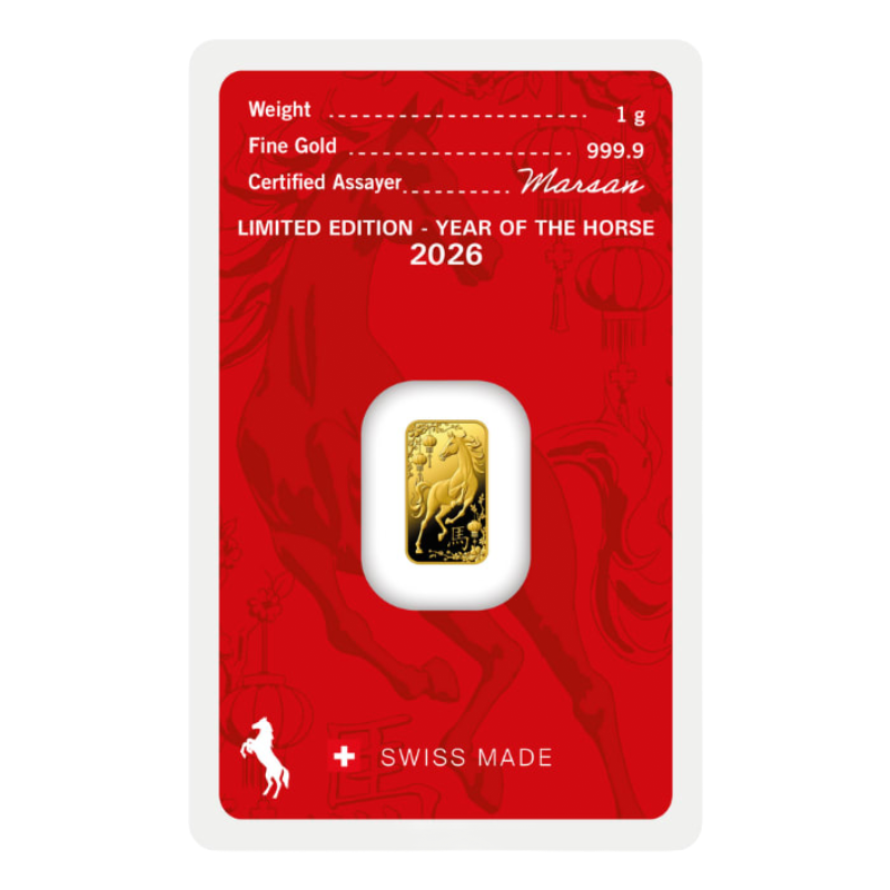 1g Argor Heraeus Rok Koňa 2026 Investičná zlatá tehlička