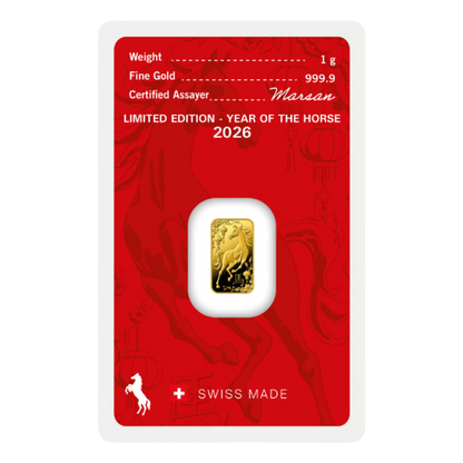 1g Argor Heraeus Rok Koňa 2026 Investičná zlatá tehlička